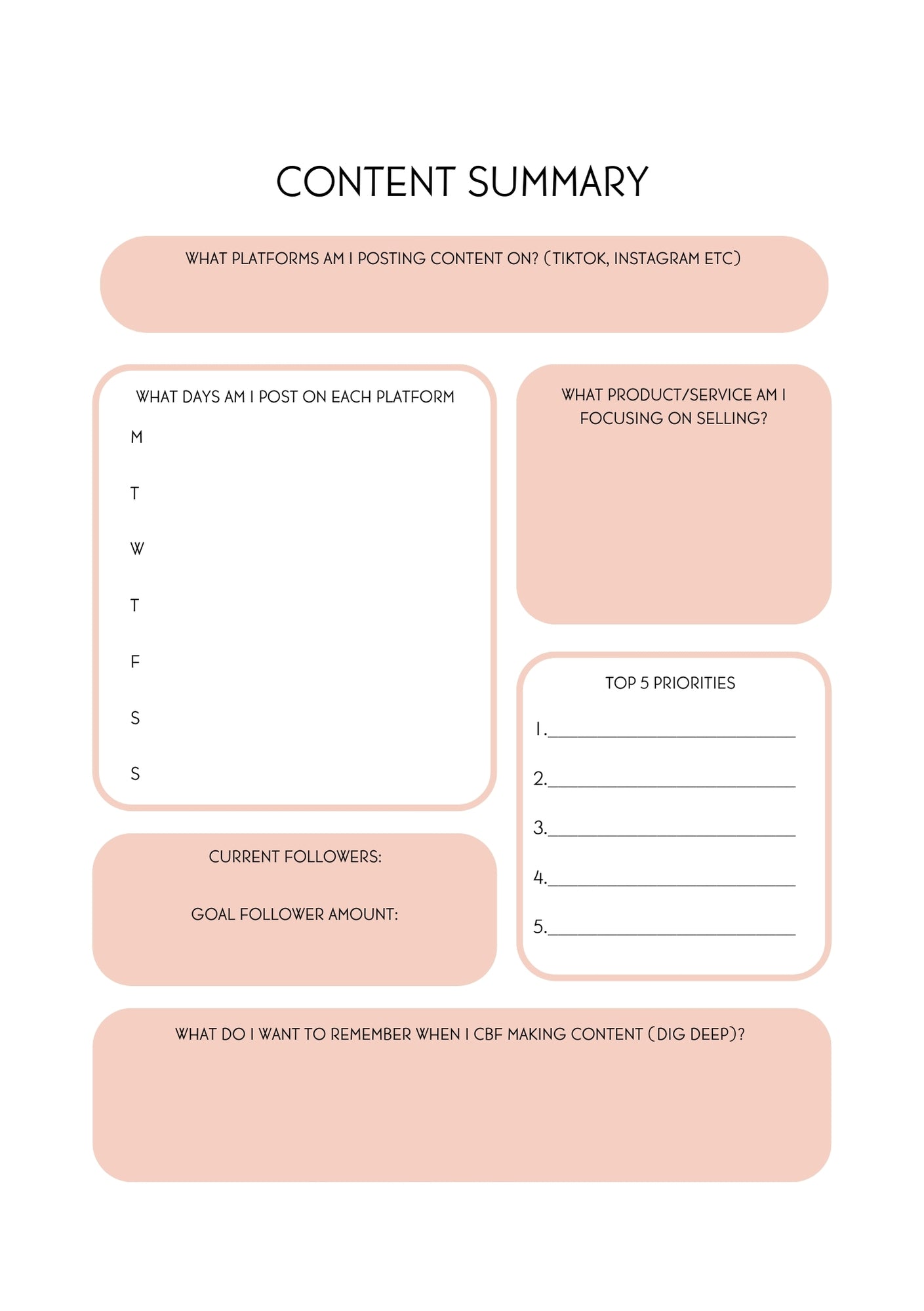 THE CONTENT PLANNER